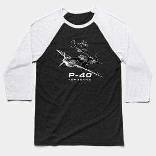 Curtiss P-40 Tomahawk Baseball T-Shirt